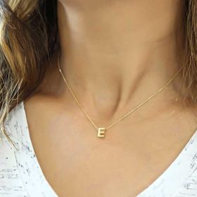 Himarry 925 Ayar Gümüş Gold 3 Boyutlu E Harf Kadın Kolye
