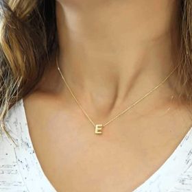 Himarry 925 Ayar Gümüş Gold 3 Boyutlu E Harf Kadın Kolye