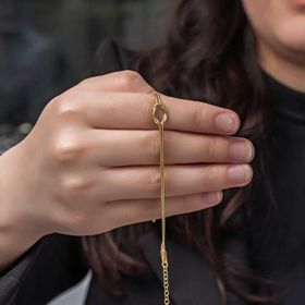 Himarry 925 Ayar Gümüş Gold Aşk Düğüm Kadın Bileklik