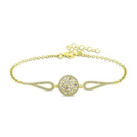 Himarry 925 Ayar Gümüş Gold Baget Taşlı Bileklik