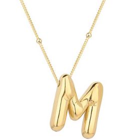 Himarry 925 Ayar Gümüş Gold Balon M Harfi Kadın Kolye
