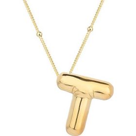 Himarry 925 Ayar Gumus Gold Balon T Harfi Kadın Kolye