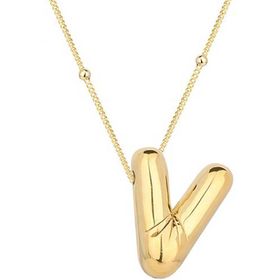 Himarry 925 Ayar Gumus Gold Balon V Harfi Kadın Kolye