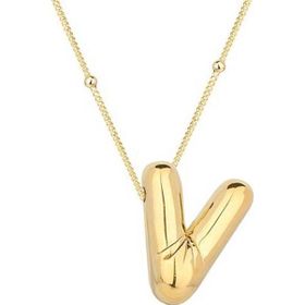Himarry 925 Ayar Gumus Gold Balon V Harfi Kadın Kolye