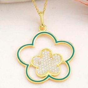 Himarry ​925 Ayar Gümüş Gold Çicek Desenli Kadın Kolye