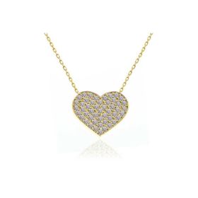 Himarry 925 Ayar Gümüş Gold Kalp Kadın Kolye