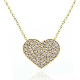 Himarry 925 Ayar Gümüş Gold Kalp Kadın Kolye