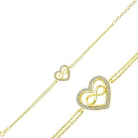 Himarry 925 Ayar Gümüş Gold Kalp Sonsuzluk Bileklik