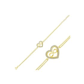 Himarry 925 Ayar Gümüş Gold Kalp Sonsuzluk Bileklik