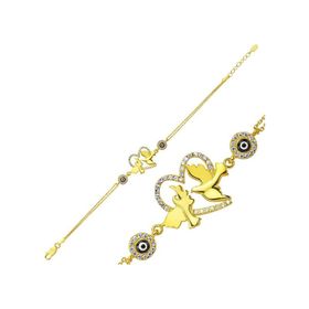 Himarry 925 Ayar Gümüş Gold Kalpli Güvercin Bileklik