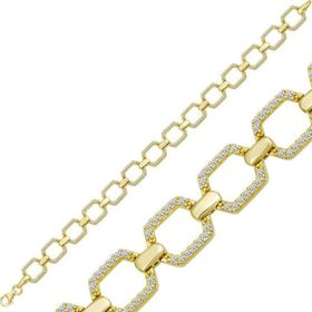 Himarry 925 Ayar Gümüş Gold Kare Taşlı Kadın Bileklik