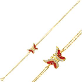 Himarry ​925 Ayar Gümüş Gold Mineli Kelebek Bileklik