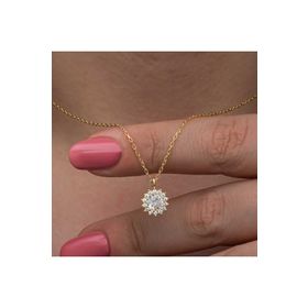 Himarry 925 Ayar Gümüş Gold Minimal Yuvarlak Anturaj Kadın Kolye