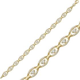Himarry 925 Ayar Gümüş Gold Oval Şu Yolu Bileklik