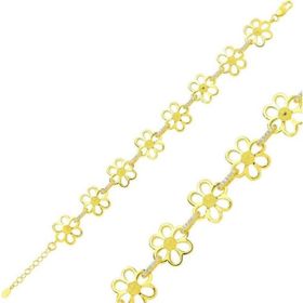 Himarry 925 Ayar Gümüş Gold Sarı Papatya Bileklik