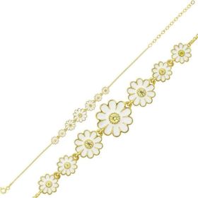 Himarry 925 Ayar Gümüş Gold Sıralı Papatya Bileklik