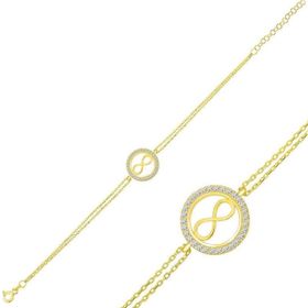 Himarry 925 Ayar Gümüş Gold Sonsuzluk Bileklik