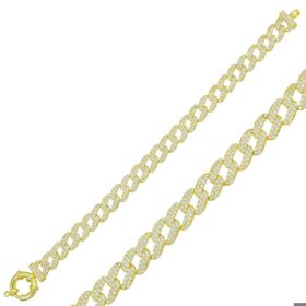 Himarry 925 Ayar Gümüş Gold Taşlı Gürmet Bileklik