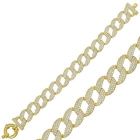 Himarry 925 Ayar Gümüş Gold Taşlı Gürmet Bileklik