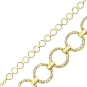 Himarry 925 Ayar Gümüş Gold Yuvarlak Taşlı Kadın Bileklik