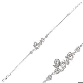 Himarry 925 Ayar Gümüş Kalpli Love Yazılı Bileklik
