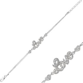 Himarry 925 Ayar Gümüş Kalpli Love Yazılı Bileklik