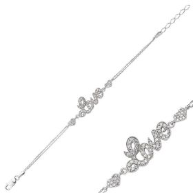 Himarry 925 Ayar Gümüş Kalpli Love Yazılı Bileklik