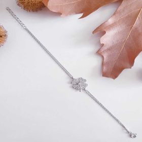 Himarry 925 Ayar Gümüş Kalpli Yonca Kadın Bileklik