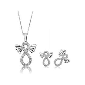 Himarry 925 Ayar Gümüş Kanatlı Sonsuzluk Set