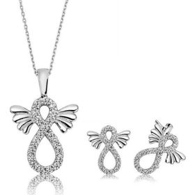 Himarry 925 Ayar Gümüş Kanatlı Sonsuzluk Set