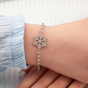Himarry 925 Ayar Gümüş Kar Tanesi Kadın Bileklik