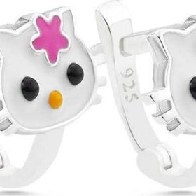 Himarry 925 Ayar Gümüş Kedi Desen Çocuk Küpesi