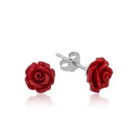 Himarry ​925 Ayar Gümüş Kırmızı Gül Küpe