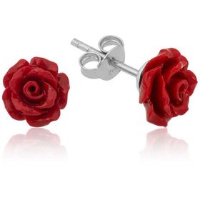 Himarry ​925 Ayar Gümüş Kırmızı Gül Küpe