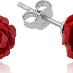 Himarry ​925 Ayar Gümüş Kırmızı Gül Küpe