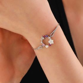 Himarry 925 Ayar Gümüş Manolya Çiçeği Kelebek Kadın Bileklik