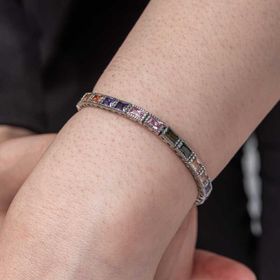 Himarry 925 Ayar Gümüş Mix Taşlı Su Yolu Kadın Bileklik