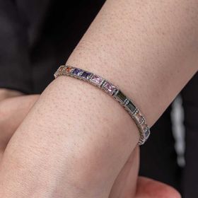 Himarry 925 Ayar Gümüş Mix Taşlı Su Yolu Kadın Bileklik