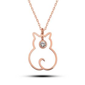 Himarry 925 Ayar Gumus Nisan Ayi Dogum Taşı Kedi Kadın Kolye