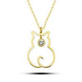 Himarry 925 Ayar Gumus Nisan Ayi Dogum Taşı Kedi Kadın Kolye