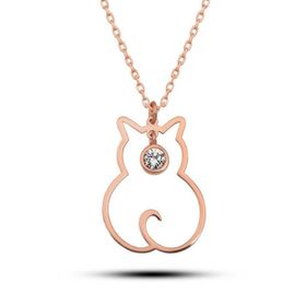 Himarry 925 Ayar Gumus Nisan Ayi Dogum Taşı Kedi Kadın Kolye