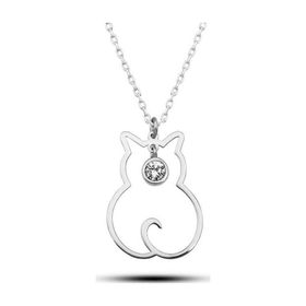 Himarry 925 Ayar Gumus Nisan Ayi Dogum Taşı Kedi Kadın Kolye