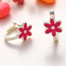 Himarry ​925 Ayar Gümüş Pembe Çiçek Desen Çocuk Küpesi