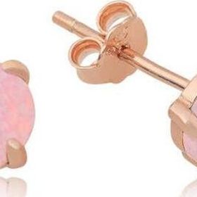 Himarry 925 Ayar Gümüş Pembe Opal Taş Küpe