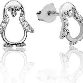Himarry 925 Ayar Gümüş Penguen Çivili Küpe