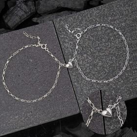 Himarry 925 Ayar Gümüş Rodyum Çift Kalpli Aşk Bileklik