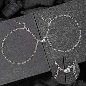 Himarry 925 Ayar Gümüş Rodyum Çift Kalpli Aşk Bileklik