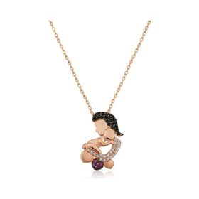 Himarry 925 Ayar Gumus Rose Anne ve Bebek Kadın Kolye