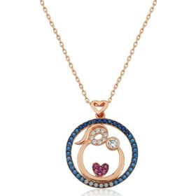 Himarry 925 Ayar Gumus Rose Anne ve Bebek Sevgisi Kadın Kolye