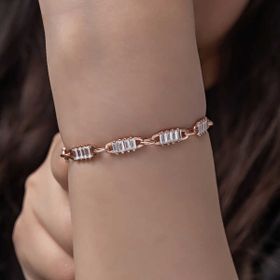 Himarry 925 Ayar Gümüş Rose Baget Taşlı Kadın Bileklik